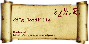 Ág Rozália névjegykártya